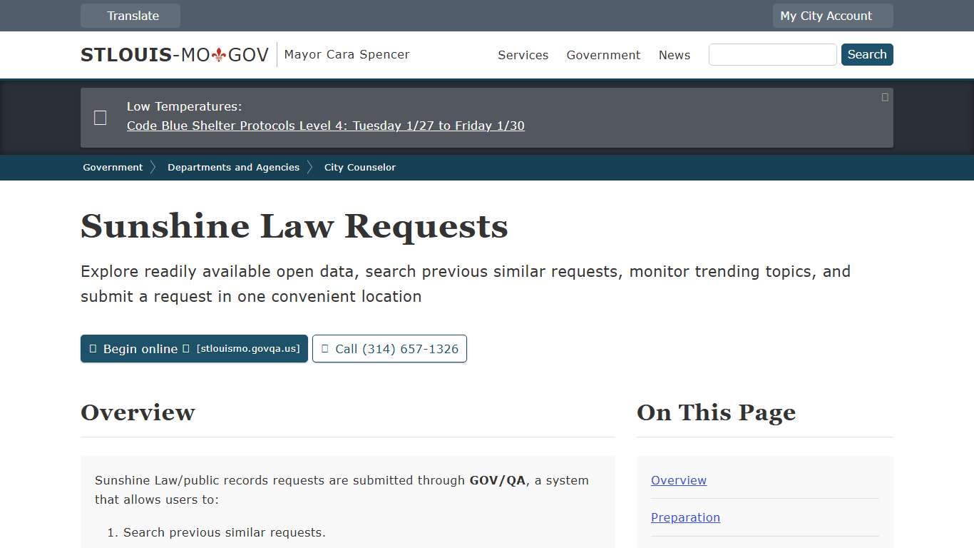 Sunshine Law Requests