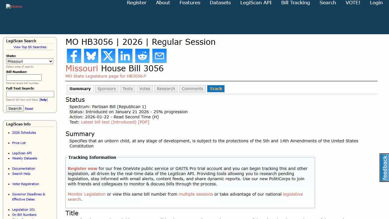 MO HB3056 2026 Regular Session LegiScan